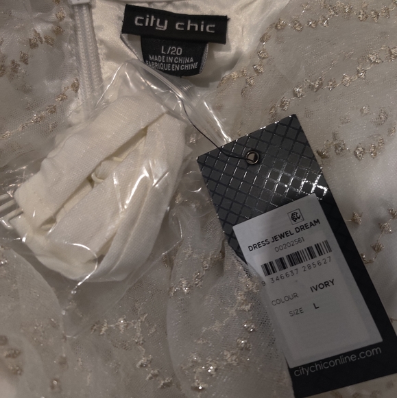 City Chic Jewel Dream dress  ivory with custom studded straps Size 18W. new - Picture 7 of 12
